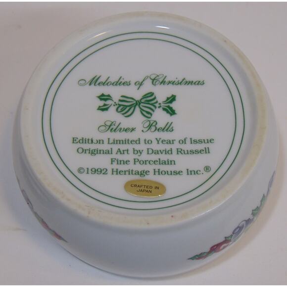 Heritage House Music Box Melodies of Christmas Silver Bells 1992 Works Japan0 - Picture 9 of 12